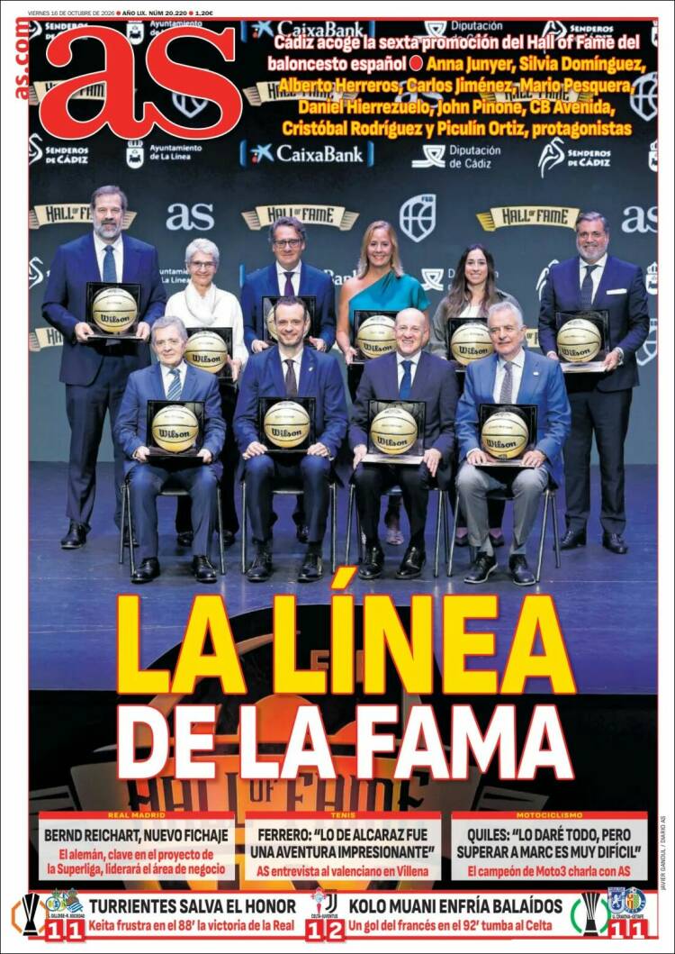 Portadas Deportivas Viernes 16/10/2026