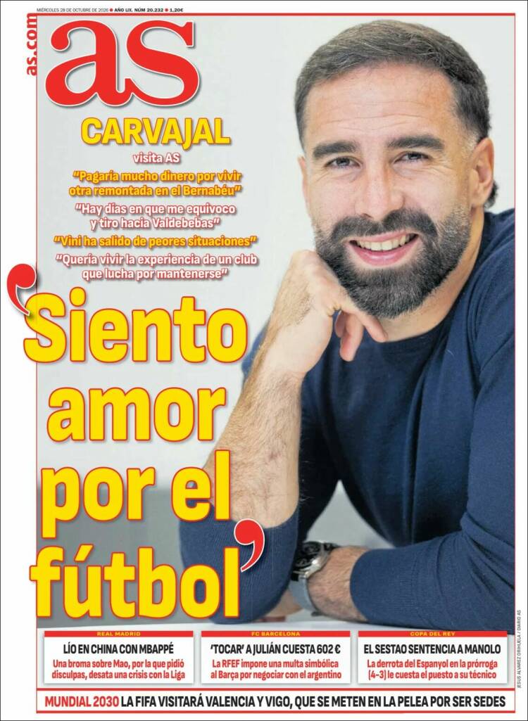 Portadas Deportivas Miércoles 28/10/2026
